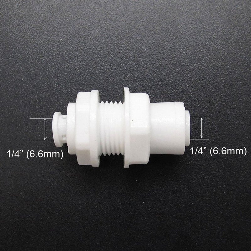 NewZoll 5 PCS White Fittings Bulkhead Connector 1/4"" Tube Quick connect RO Water Filter Connector - Image 4
